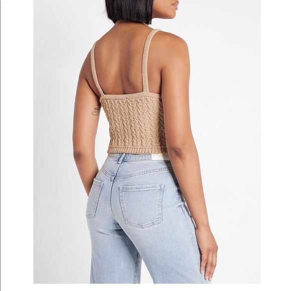 NWT Express Crochet Knit Cropped Sweater Cami - Picture 5 of 7